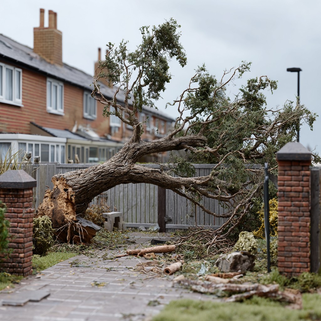 What to Do When a Storm-Damaged Tree Falls on a Boundary Fence in a London Garden
